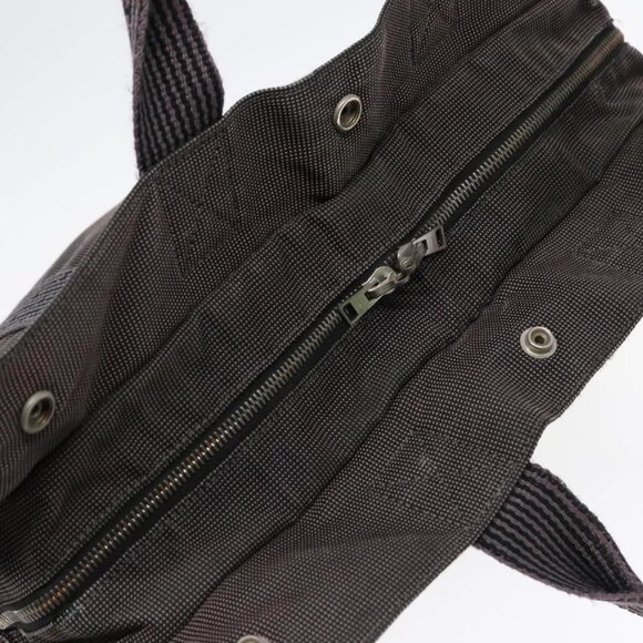 HERMES Her Line MM Hand Bag Nylon Gray Silver Auth - Picture 7 of 15